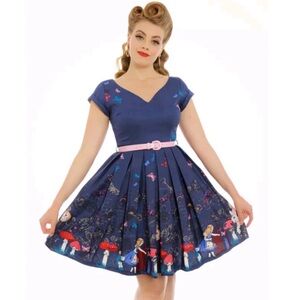 LINDY BOP Purple Alice In Wonderland Aria 50’s Inspired Dress